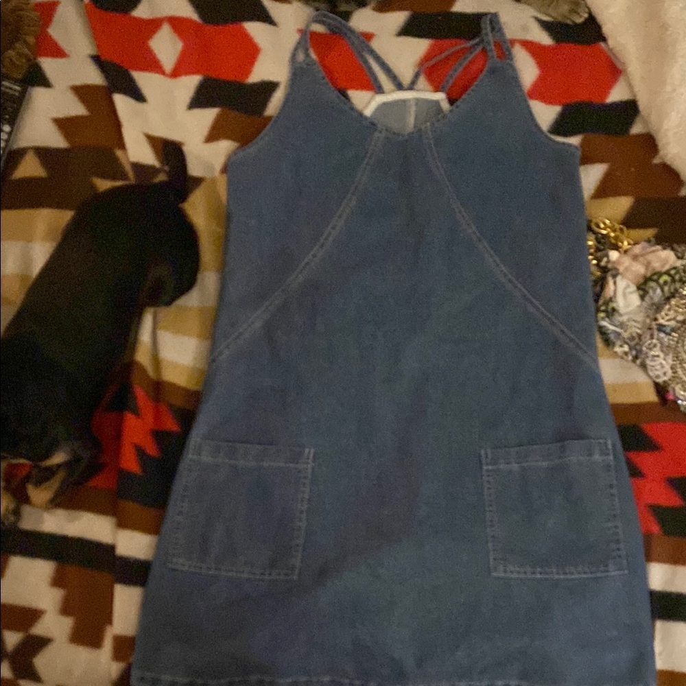 Blue Denim Sleeveless Dress